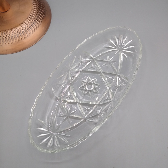 Anchor Hocking Prescut Star David Relish Dish Vtg - Picture 2 of 12